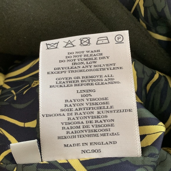 Burberry London Dark Olive Green wool Trench Coat with Wide Lapels US 8 - Picture 7 of 7